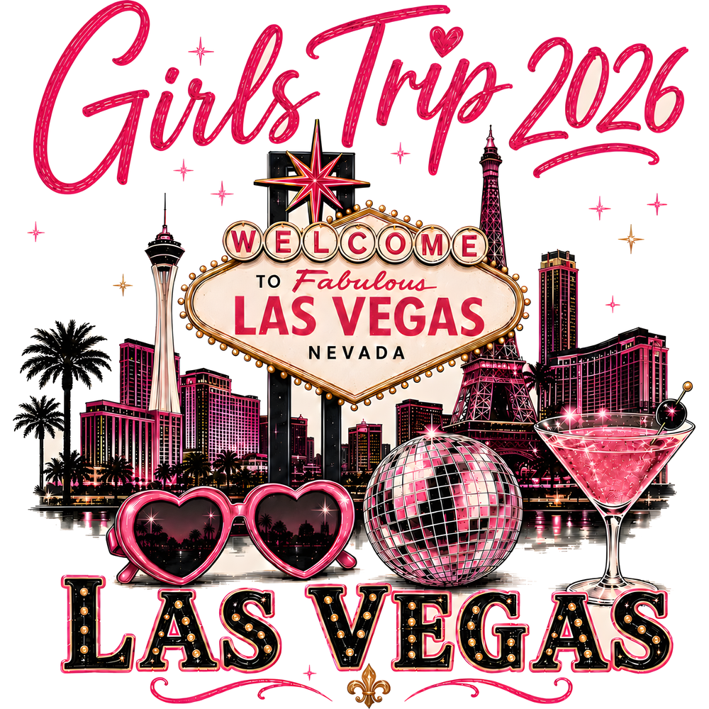 Las Vegas 2026 Girls Trip design artwork close-up
