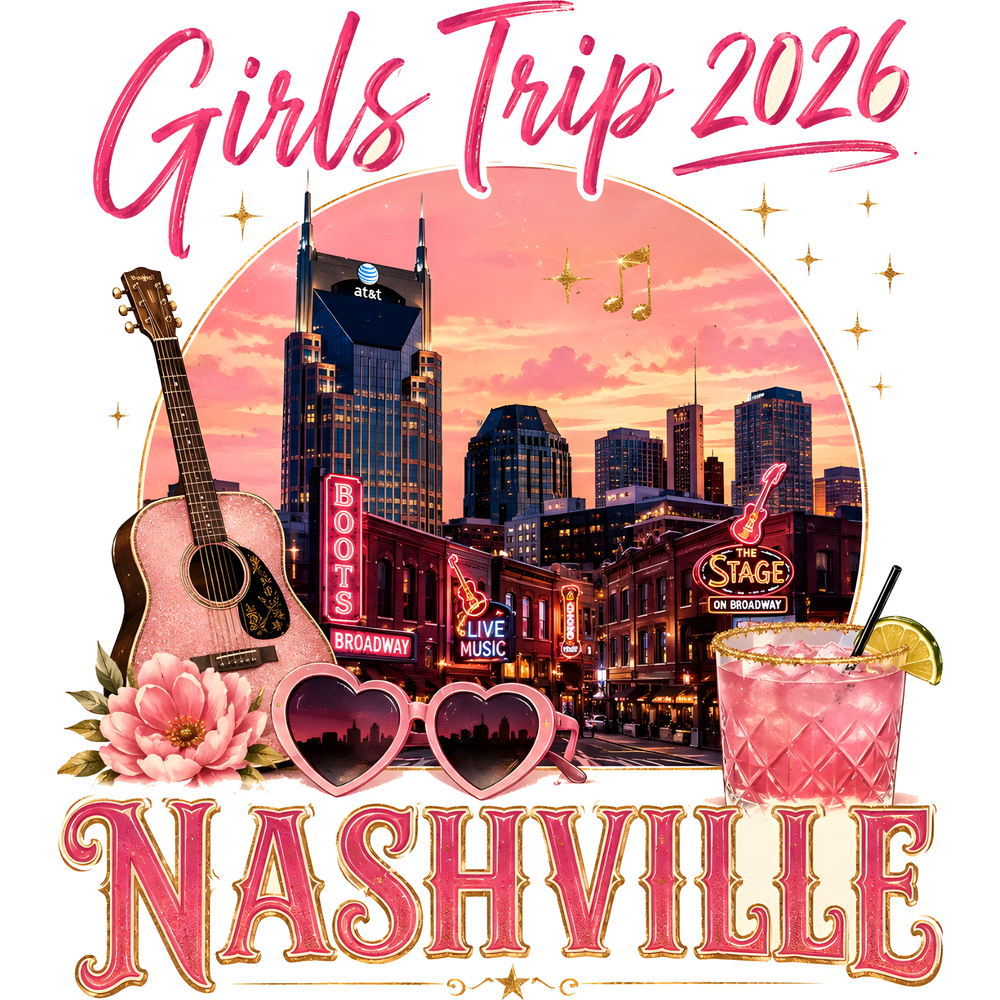 Nashville 2026 Girls Trip design artwork close-up