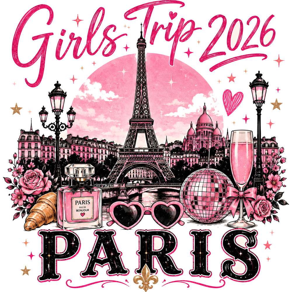 Paris 2026 Girls Trip design artwork close-up
