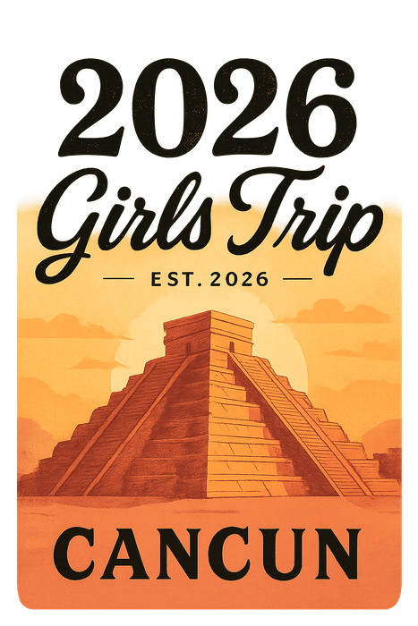 Vintage Postcard Cancun girls trip shirt design featuring its turquoise Caribbean coastline