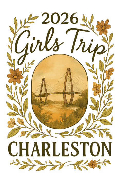 Boho Floral Charleston girls trip shirt design featuring its pastel Rainbow Row