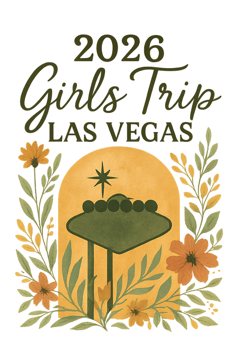 Boho Floral Las Vegas girls trip shirt design featuring the Welcome to Fabulous Las Vegas sign