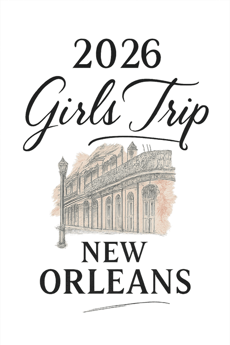 Elegant Sketch New Orleans girls trip shirt design featuring the French Quarter