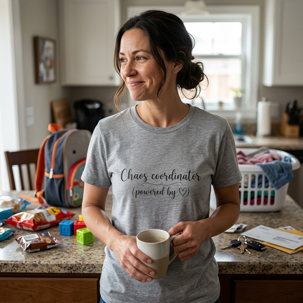 Mom life calligraphy shirt with kids names on back