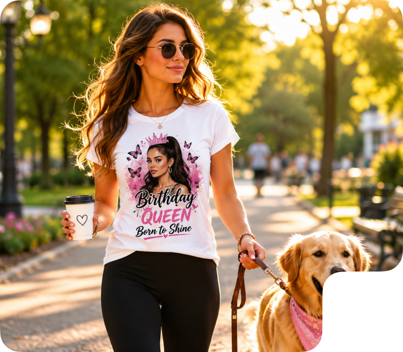 Birthday Celebrity Theme — White Tee